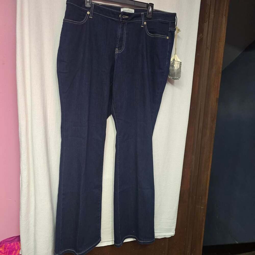 Henry & Belle Flare Jeans Size 18W Dark Wash Denim New